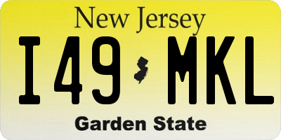 NJ license plate I49MKL