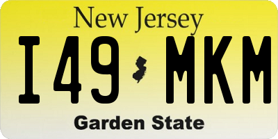 NJ license plate I49MKM