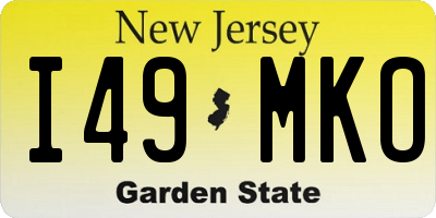 NJ license plate I49MKO