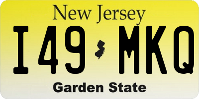 NJ license plate I49MKQ