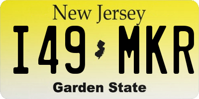 NJ license plate I49MKR