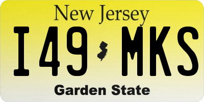 NJ license plate I49MKS
