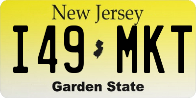 NJ license plate I49MKT
