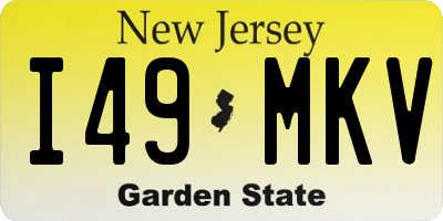 NJ license plate I49MKV