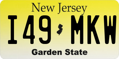 NJ license plate I49MKW