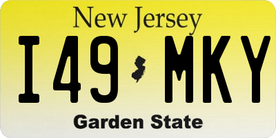 NJ license plate I49MKY