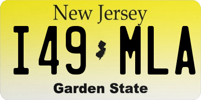 NJ license plate I49MLA
