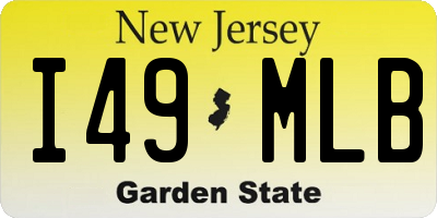 NJ license plate I49MLB