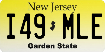 NJ license plate I49MLE