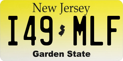 NJ license plate I49MLF