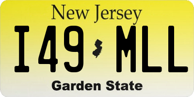 NJ license plate I49MLL