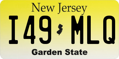 NJ license plate I49MLQ