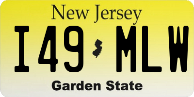 NJ license plate I49MLW
