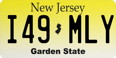 NJ license plate I49MLY