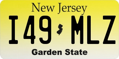 NJ license plate I49MLZ