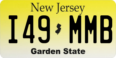 NJ license plate I49MMB