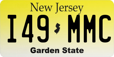 NJ license plate I49MMC