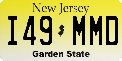 NJ license plate I49MMD