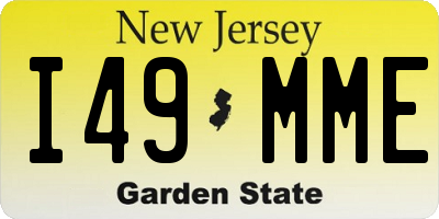 NJ license plate I49MME