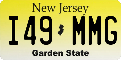 NJ license plate I49MMG
