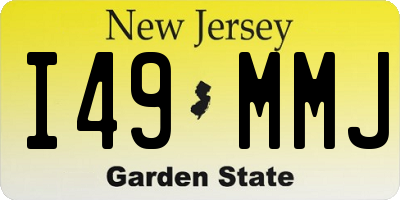 NJ license plate I49MMJ