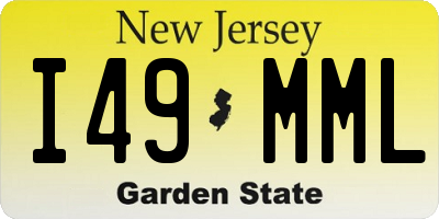 NJ license plate I49MML