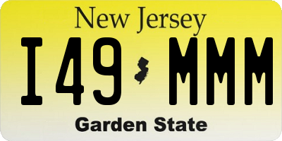 NJ license plate I49MMM