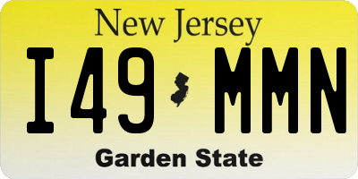 NJ license plate I49MMN