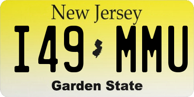 NJ license plate I49MMU