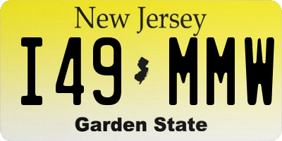 NJ license plate I49MMW