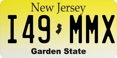 NJ license plate I49MMX