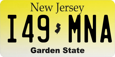 NJ license plate I49MNA