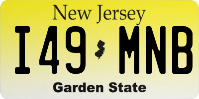 NJ license plate I49MNB