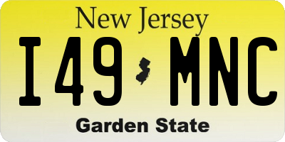 NJ license plate I49MNC