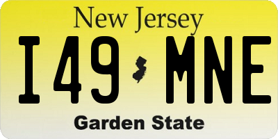 NJ license plate I49MNE