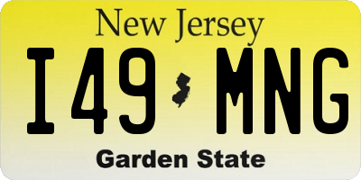 NJ license plate I49MNG