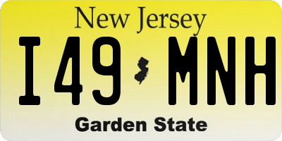 NJ license plate I49MNH