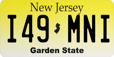 NJ license plate I49MNI