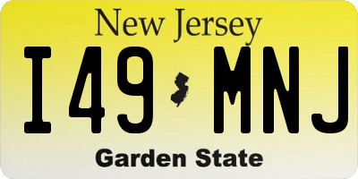 NJ license plate I49MNJ