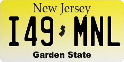 NJ license plate I49MNL