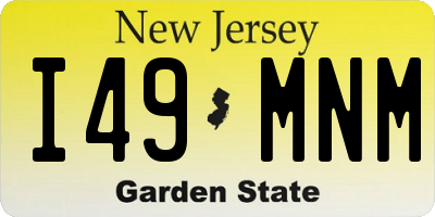 NJ license plate I49MNM