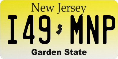 NJ license plate I49MNP