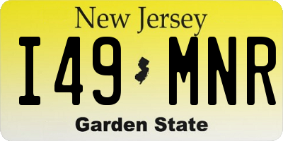 NJ license plate I49MNR