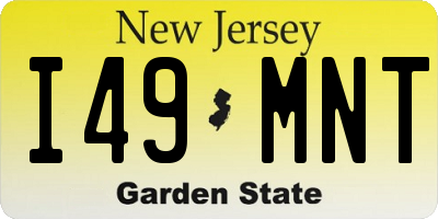 NJ license plate I49MNT