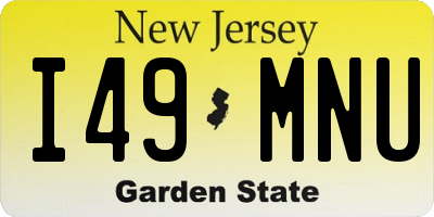 NJ license plate I49MNU