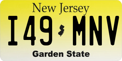 NJ license plate I49MNV