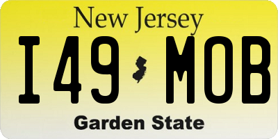 NJ license plate I49MOB