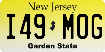 NJ license plate I49MOG
