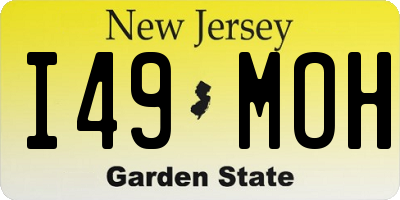 NJ license plate I49MOH