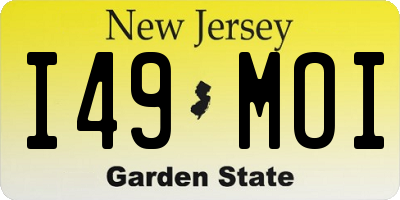 NJ license plate I49MOI